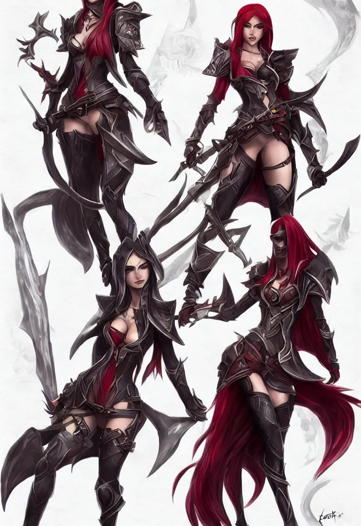 Image similar to New concept art for Katarina from League of legends, fantasy