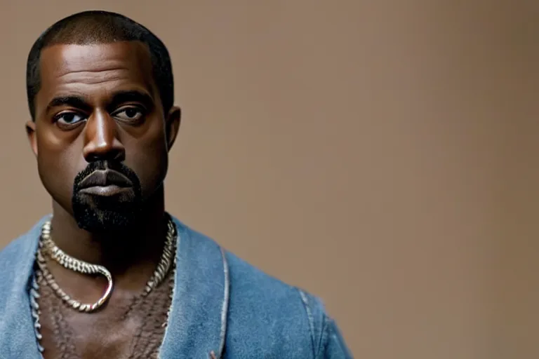 Image similar to Sterling K. Brown as Kanye West in 'JEEN-YUHS' (2022), movie still frame, promotional image, imax 70 mm footage, oscar nominated cinematography, volumetric lighting, 8k resolution