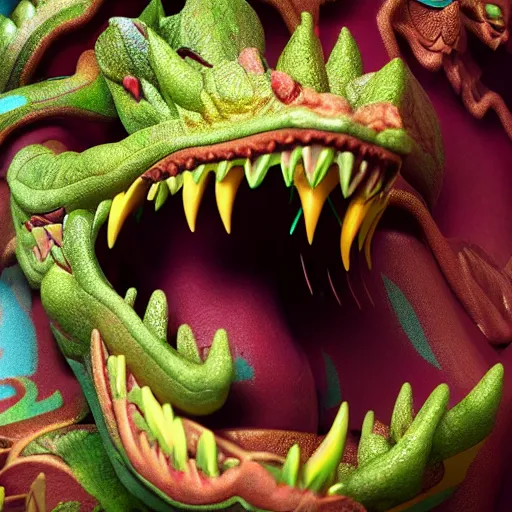 Image similar to closeup 3 d toy dmt chinese bestiary dragon as funco toy, war cry, plastic, sss, octane 4 k render, studio lighting, artstation, cyan photographic backdrop, 1 0 5 mm, f 2. 8 aperture