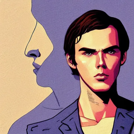 Image similar to “ nicholas hoult retro minimalist portrait by jean giraud, moebius starwatcher comic, sharp, smooth face, 8 k ”