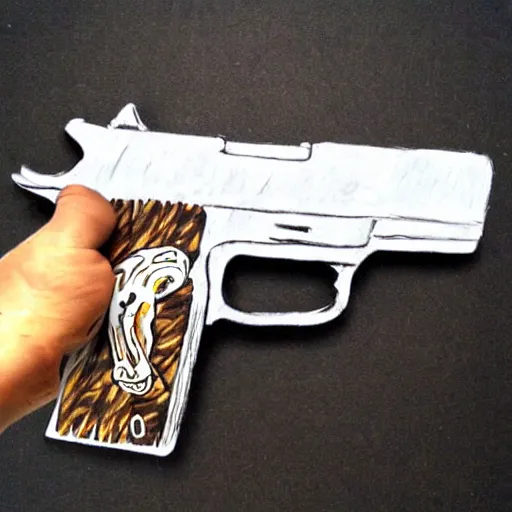 Image similar to chipotle themed gun drawing