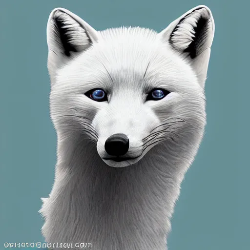 Image similar to portrait of a polar fox, Digital Art