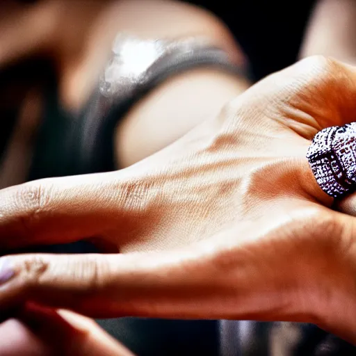 Prompt: Photo of a hand Jewellery model, bold, self confidence, cinematic,HDR,focus