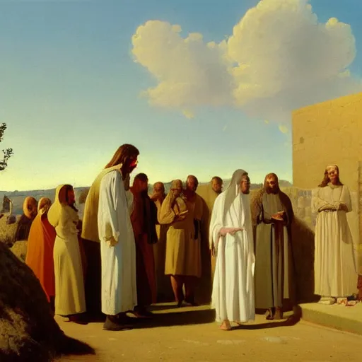 Prompt: A painting depicting the resurrection of Jesus Christ, (Jean Jules Linden), Peter Ilsted