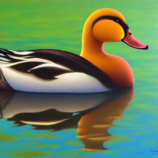 Image similar to a duck on the prowl oil painting tim obrien