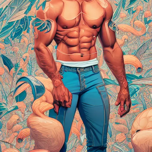 Image similar to ricardo milos, extremely detailed, sharp focus, wide view, full body shot, smooth, digital illustration, by james jean, by rossdraws, frank franzzeta, sakimichan