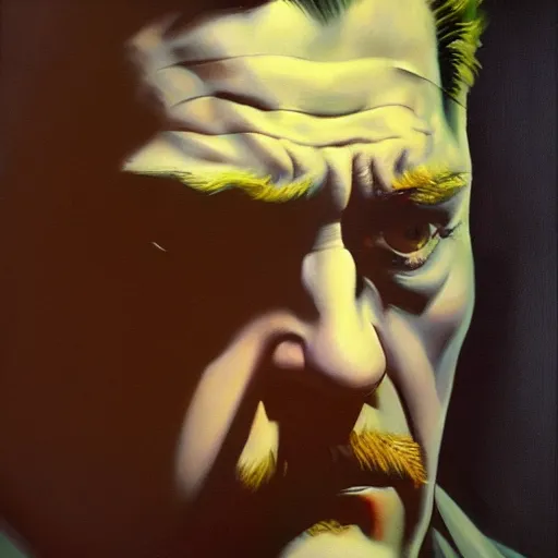 Image similar to ultra - realistic portrait painting of jim gordon. art by frank frazetta. 4 k. ultra - realistic. highly detailed. epic lighting