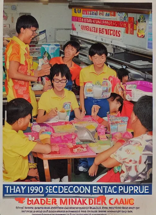 Image similar to 1 9 9 0 s singaporean public education poster for hawker centres