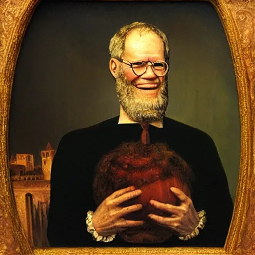 Image similar to renaissance oil painting of david letterman