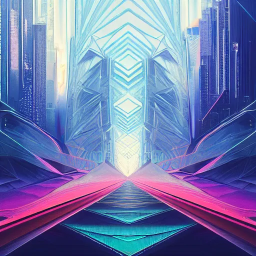 Image similar to matte painting of the sacred geometry of cyberpunk, brilliant colors, extremely detailed, very very detailed, in the style of alena aenami by Alex grey, HD, 4k, 8k