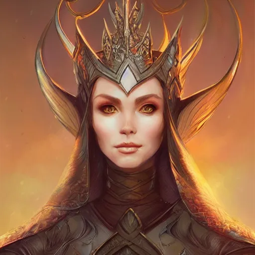Prompt: elven queen character portrait by magali villeneuve, fantasy, dungeons & dragons, beautiful, artstation contest winner, detailed