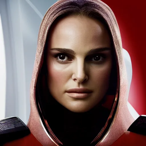 Image similar to Natalie Portman in Star Trek, (EOS 5DS R, ISO100, f/8, 1/125, 84mm, crisp face, prime lense)