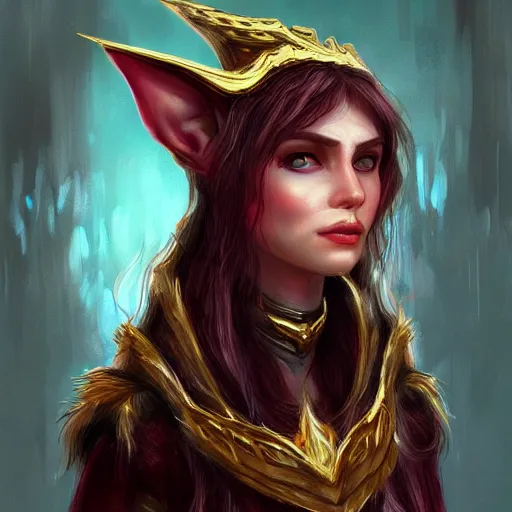 Image similar to portrait of a elf queen, digital art, artstation, concept art