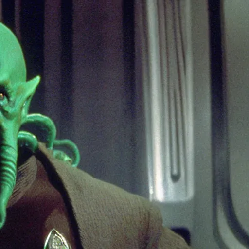 Image similar to cthulhu as a character on star trek, tv still, 4k,