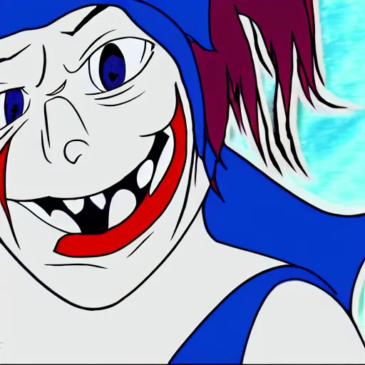 Prompt: Juggalo Smurf flawless anime cel animation by Kentaro Miura, symmetry accurate features, 4K