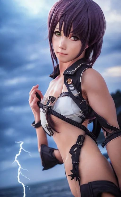 Prompt: highly detailed, high resolution, cosplay photo, octane, stunning, realistic lightning, real sunset, real water, characters from kantai collection, sharp focus, 150mm, trending on facebook, by professional photographer, realistic human anatomy, female sailor uniforms