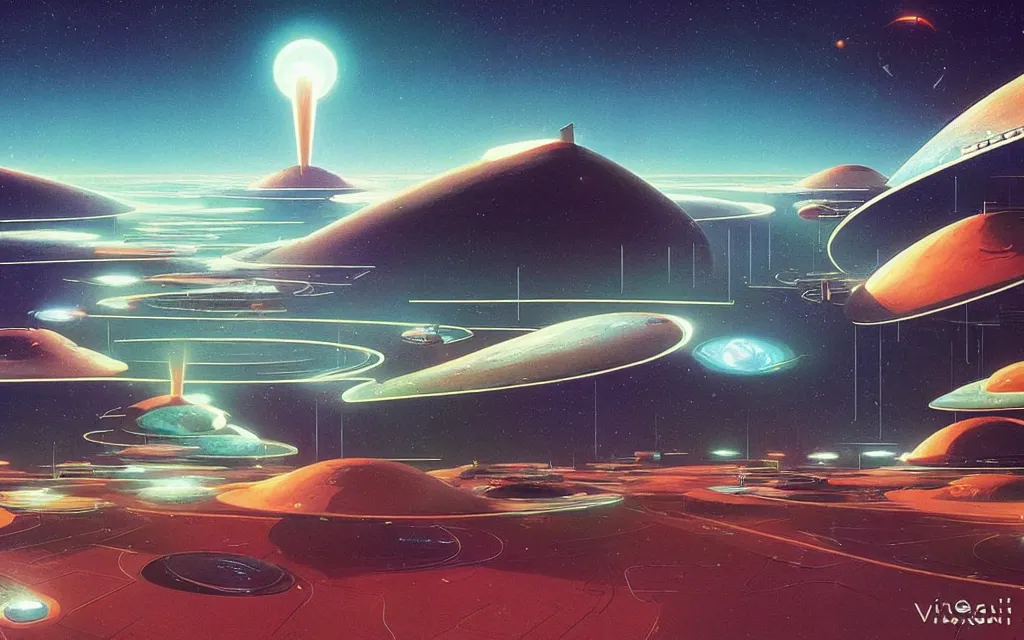 Image similar to a techno - spiritual utopian colony, perfect future, award winning digital art by vincent di fate