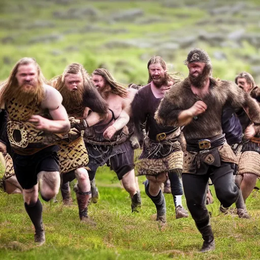 Image similar to Wild Vikings running against the camera