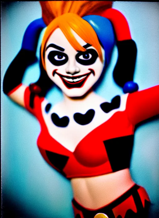 Prompt: kodak portra 4 0 0 of wendy's mascot wendy thomas as harley quinn, nostalgia filter 8 k, soft light, volumetric lighting, highly detailed, 1 5 0 mm lens, polaroid, photo realistic skin, backlit texture