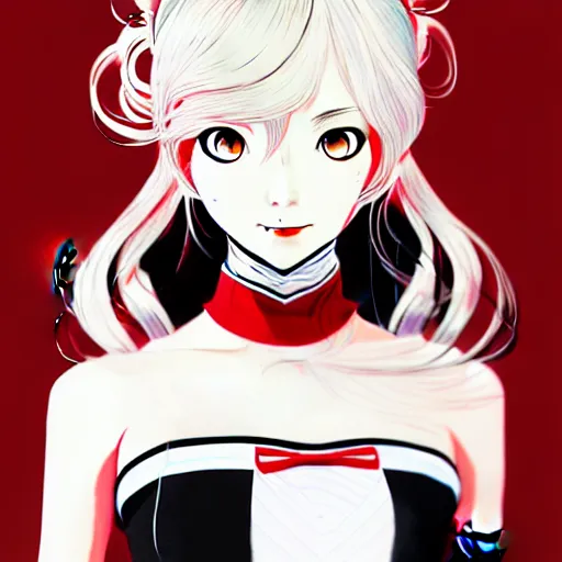 Image similar to Ann Takamaki from Persona 5, anime, elegant, 2d, ultra highly detailed, digital painting, smooth, sharp focus, artstation, portrait art by Ilya Kuvshinov