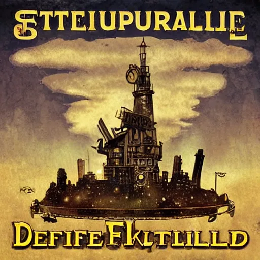 Prompt: steampunk defective | album artwork, used lp ( 2 0 0 6 )