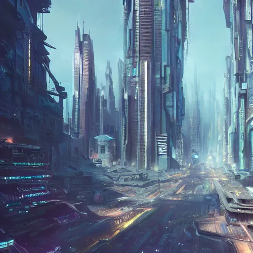 Image similar to sci fi city, 2 0 8 8, octane render / source, detailed, rossdraws, greg rutkowski, 8 k uhd, oil painting