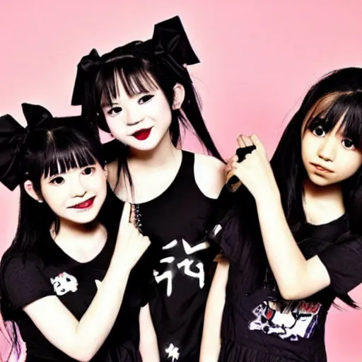 Image similar to Babymetal J-Rock singer idol girl Yui Mizuno, she is 20 years old