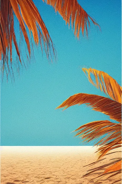 Image similar to minimalist boho style art of a beach