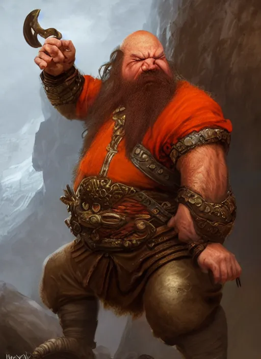 Image similar to Angry Dwarven Monk, Bald, Red Beard, Jumping, Ivan Aivakovsky, Boris Vallejo, epic fantasy character art, D&D Concept Art, full length, Realistic, Regal, Refined, Detailed Digital Art, Oil Paining, Exquisite detail, post-processing, masterpiece, Cinematic Lighting, Unreal Engine, 8k, HD