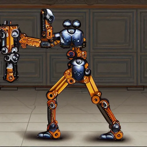 Prompt: Boston Dynamics Atlas robot as Prince of Persia macintosh game character