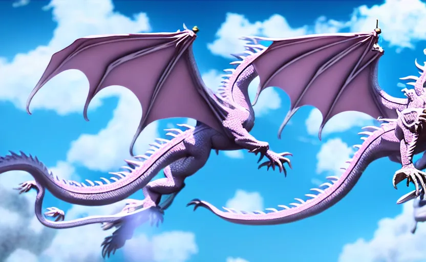 Image similar to a pastel color flying japanese manga dragon, extremely intricate and detailed 8 k cinematic lighting, hyper realism