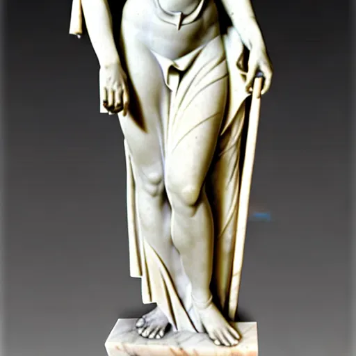 Image similar to antique greek roman italian sculpture of hedy lamarr, [ 1 9 4 0 ], marble