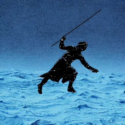 Prompt: a ninja on neptune photograph