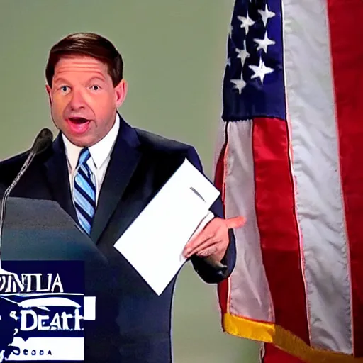 Image similar to ron desantis in our flag means death