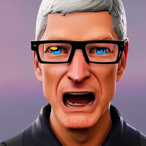 Prompt: tim cook in fortnite