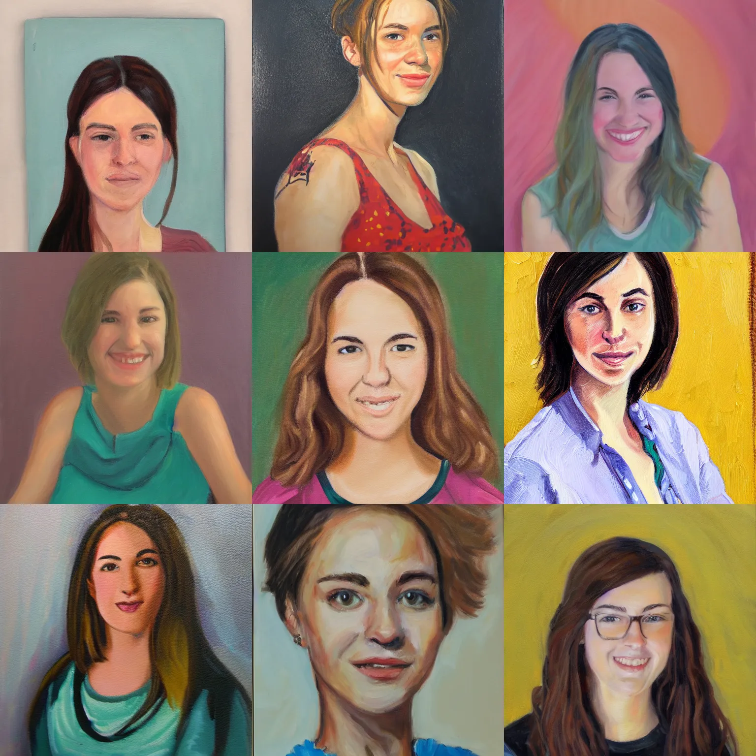 Prompt: a portrait painting of Jena Friedman