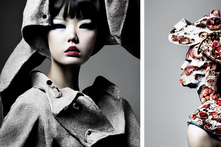 Image similar to fashion editorial photography in a world inspired by katsuhiro otomo