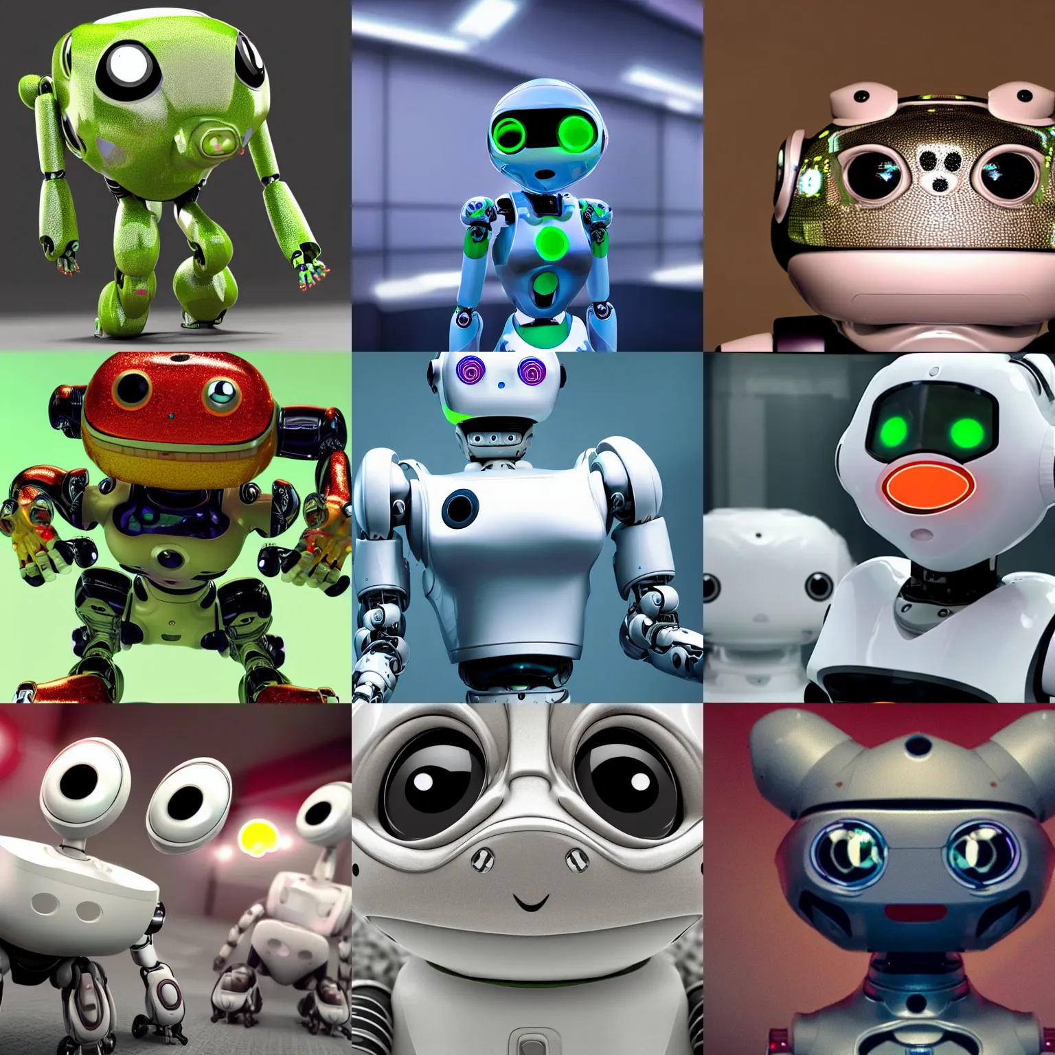 Prompt: <photo attention-grabbing hd><robot traits=cute action=look-at-camera eyes=hypnotic>robot uses hynosis eyes - inspired by hypnotoad