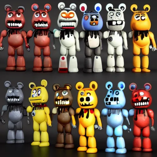 Prompt: five nights at Freddy’s themed model 3