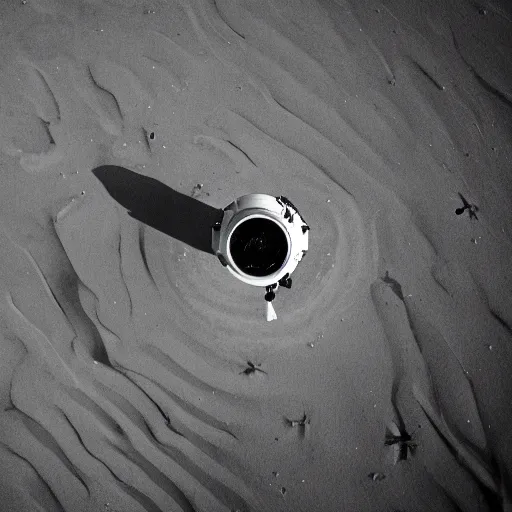 Image similar to atronaut on a on a beach, top view, photograph, 3 5 mm