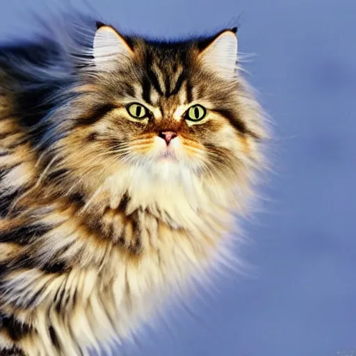 Image similar to siberian cat hunting bird