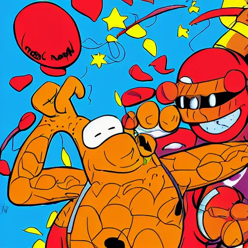 Prompt: Toejam and Earl, marvel comics, digital art