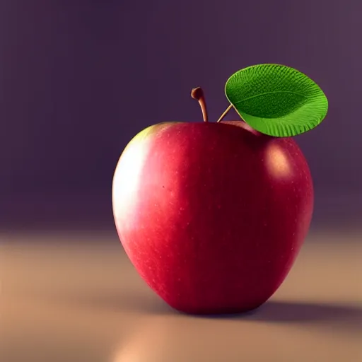 Prompt: an apple, realistic, award winning, detailed, 4k, HD, hyper realistic, unreal engine, octane render, cycles render,