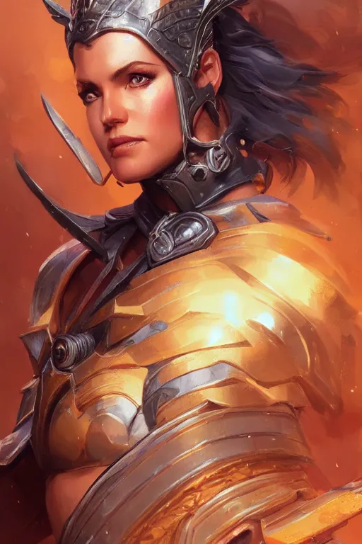 Image similar to amazon valkyrie athena, d & d, fantasy, portrait, highly detailed, headshot, digital painting, trending on artstation, concept art, sharp focus, illustration, art by artgerm and greg rutkowski and magali villeneuve