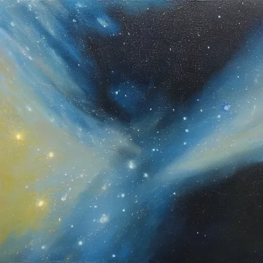 Image similar to galaxy collapse, oil on canvas