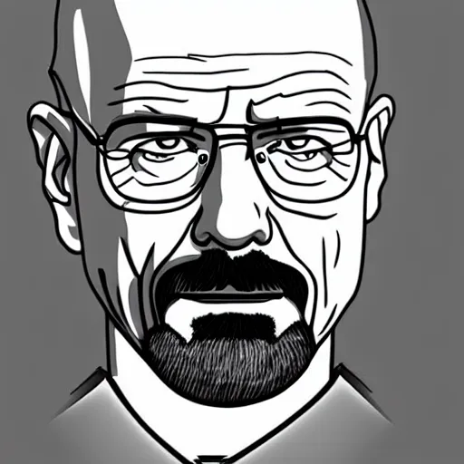 Prompt: breaking bad walter white digital art