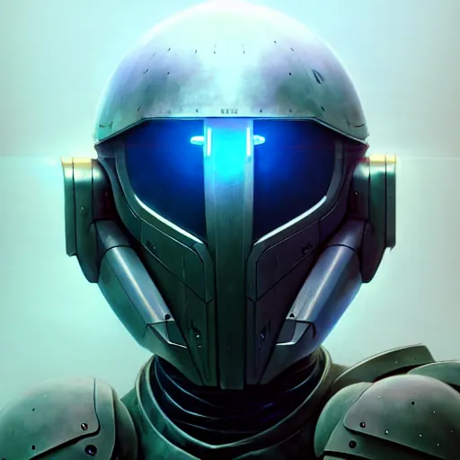 Image similar to detailed concept art of a destiny inspired robot helmet, muted color palette, trending on artstation, award - winning video game concept art by jim burns and greg rutkowski, beksinski, a sci - fi concept art masterpiece, james gilleard, bruegel, alphonse mucha, and yoshitaka amano.