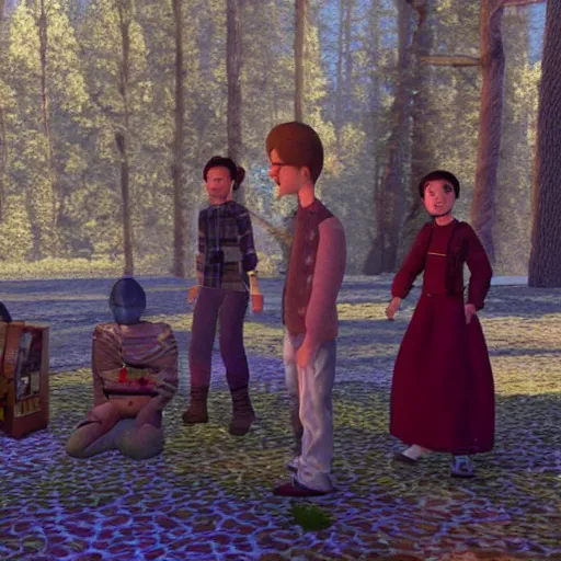 Image similar to a still from the movie willow crossover with the game gone home