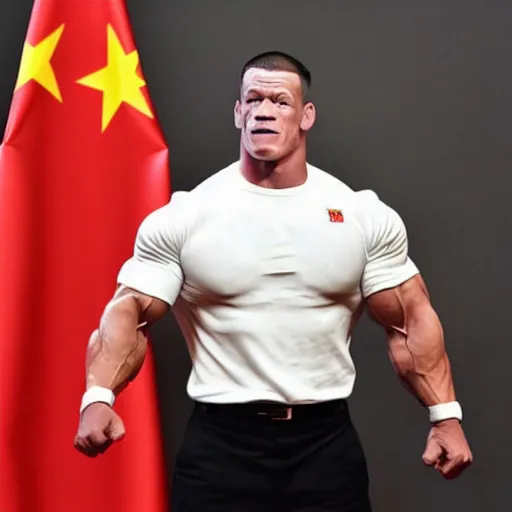 Prompt: john cena accepting responsibility for the chinese invasion of taiwan