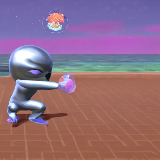 Image similar to silver surfer from Animal Crossing